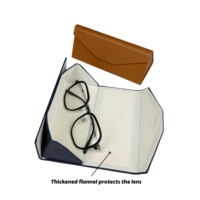 Étui à lunettes pliable en cuir PU, écologique, texturé, boîte à lunettes personnalisée avec logo OEM, étui de rangement pour lunettes optiques