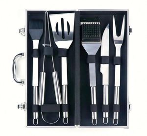 Juego de 6 Utensilios Portátiles de Acero Inoxidable para Asar al Aire Libre, Accesorios para Barbacoa, Herramientas para Asar - Product Image 1