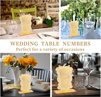 Numéros de table de mariage en acrylique doré effet miroir avec support – Signalétique de mariage de luxe sur mesure