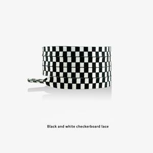 Flat Rope Polyester Shoelaces Checkerboard White and <b>Black</b>, Classic Canvas Sneaker <b>Laces</b> for Casual Sports Men Women - Product Image 5