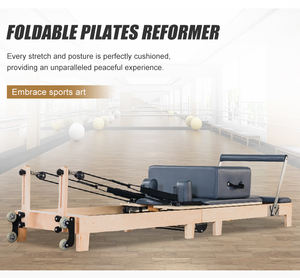 Reformer Pilates Pieghevole in Legno d'Acero, Struttura Compatta, Letto Portatile per Allenamento Pilates - Product Image 5