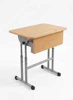 Bureau d'étude moderne et durable pour étudiant, réglable en hauteur, avec plateau en MDF et pieds en métal, mobilier scolaire pour enfants