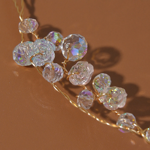 Simple brillante AB piedra nupcial pelo vides cristal mujeres boda tocado - Product Image 6