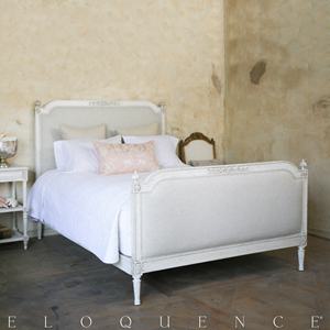 Lusso stile francese in legno massello rovere retrò intagliato King Size camera da letto colomba morbido stile intaglio - Product Image 1