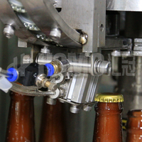 Grande bouteille en verre automatique de ml, pour servir de bière, du whisky, de la vin rouge, appareil de remplissage, rincer, capsuleur, ligne de fabrication monoblock