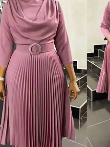 Nuovo Abito da Donna alla Moda a Tinta Unita con Collo Rotondo e Linea ad A - Product Image 1