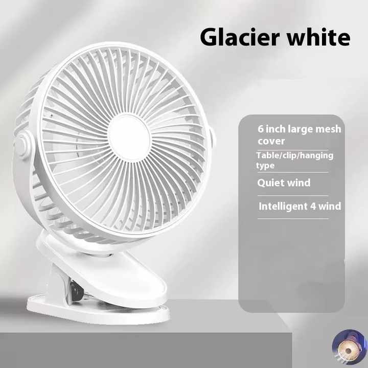 Ventilator cu clips de 6 inchi cu tehnologie noua, rezistenta lunga, flux de aer la 720° si husa plasa lavabila