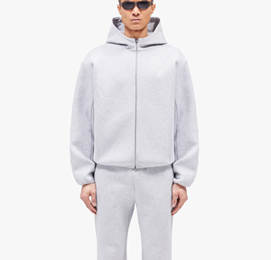 Basic Sustainable Tech Fleece <b>Tracksuit</b> Zip Hoodies and Sweatpants Cotton Polyester Anti-bacterial Luxury Jogger Sets - Product Image 1