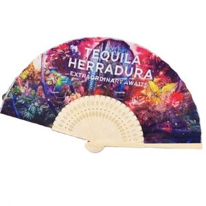 Abanico Plegable de Papel con Impresión Personalizada para Regalo Empresarial, con Varillas de Bambú - Product Image 3