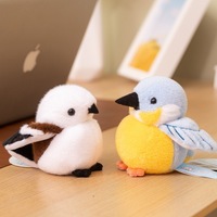 Peluche réaliste d'oiseau 12 cm, 4 styles (Pêcheur royal, Moineau), jouet en peluche doux, ornement de bureau, décoration d'intérieur, cadeau pour les amoureux des oiseaux et les enfants