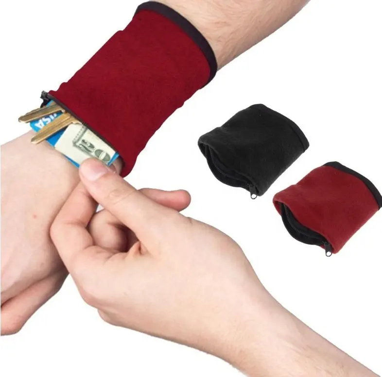 QY fermuar bilek cüzdan kılıfı koşu spor kol bandı çanta MP3 anahtar kart saklama çantası kılıfı Badminton basketbol bileklik Sweatb