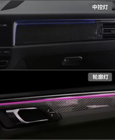 Kit de panneaux de garniture en fibre de carbone style OEM ICarsin pour Porsche Macan, éclairage d'ambiance RGB, accessoires de mise à niveau de l'éclairage LED intérieur de voiture