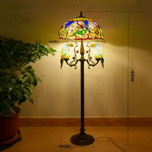 Lampe sur pied Tiffany Crayfish Tadpoles, abat-jour en verre coloré, lampe sur pied perroquet, décoration, lampe sur pied pour salon - Product Image 3