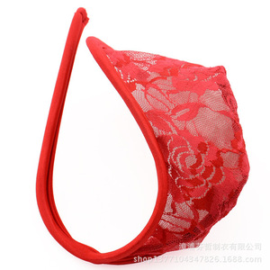 String C pour homme en dentelle bleue, taille basse, sous-vêtement sexy invisible, lingerie érotique - Product Image 2