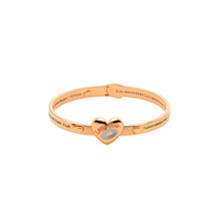 Pulsera de Moda para Mujer, Acero Inoxidable 316L, Baño de Oro PVD, Cristal y Diamantes de Imitación, Diseño de Corazón 'Love You', Romántica