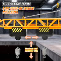 Grúa Torre de Construcción de Metal RC de 2.4G y 6 Canales, Juego de Bricolaje con Elevación Simulada y Rotación de 360° para Niños, Juguete de Camión con Control Remoto