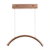 Lampe demi-lune pour plafond, 28 pouces, couleur or métallique, LED réglable, CRI 95, CE OEM, design d'emballage, salon de beauté, spa, 3300LM