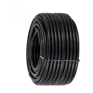 Plastique ondulé épaissi de tube de conduit électrique PA66 noir avec tuyau fileté et <span class=keywords><strong>gaine</strong></span> de câble ouverte - Product Image 1