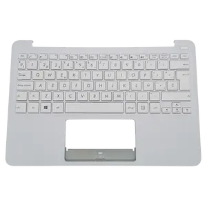 Белая испанская клавиатура для ноутбука ASUS E200 E200H E200HA 1KAHZZ70006 90NB00L1-R31RU0 XK2B16.01.17D B с белым чехлом C