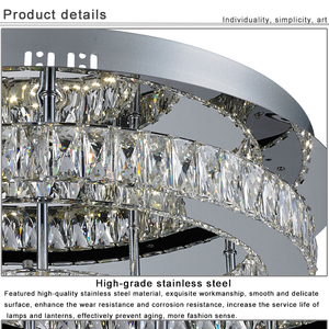 Trần ánh sáng khách sạn sang trọng Luster trang trí đèn Trần Nhà cung cấp <span class=keywords><strong>Led</strong></span> pha lê Trung Quốc sắt rõ ràng Đèn trần Chrome hiện đại - Product Image 5