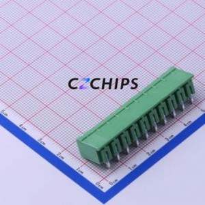 KF2EDGRC-5.0-10P Plug-in Terminal Block Bent Lead Through Hole,P=5mm Connector Board-to-Board / Socket - Closed 1x10P 5mm Green - Product Image 2