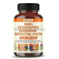 Capsules de complément NAD+ de qualité supérieure OEM Trans Resveratrol Berberine Quercetin Fisetin Chardon-Marie pour le soutien de l'immunité antioxydante