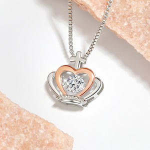 2024 yeni gelenler kraliçe prenses taç kolye kolye kalp şeklinde zirkon kristal inci ile moda takı aksesuarları kadınlar - Product Image 4