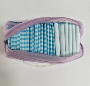 Bolsa <span class=keywords><strong>desechable</strong></span> de algodón con cierre de cremallera para mujer, almohadillas sanitarias transpirables empaquetadas en <span class=keywords><strong>material</strong></span> ecológico - Product Image 3