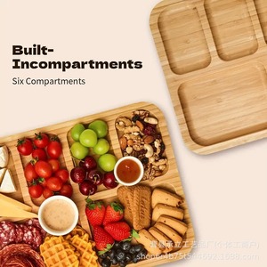 Plateau à fromage en bois avec couvercle, compartimenté, pour pique-nique, fruits, bento, pain - Product Image 2