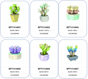 Dollartoys 2024 nuevo 111 Uds florero juego de bloques de construcción plástico DIY decoración modelo Moc ladrillos para niños y adultos - Product Image 2