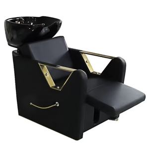 Golden Salon Equipment Metal Shampoo Chair High-end Luxury Shampoo Bed Legs Manual Lift Custom Color - Product Image 4