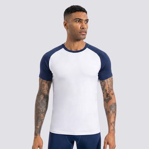 T-Shirt Sportiva a Compressione con Maniche Raglan a Contrasto, Vestibilità Aderente per Bodybuilding e Corsa, Vendita all'Ingrosso - Product Image 4