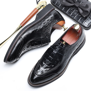 High Quality <b>Pointed</b> Toe Autumn Business Moccasin Shoes Lace-Up Closure Genuine Leather Upper Comfortable Dress Shoes - Product Image 2