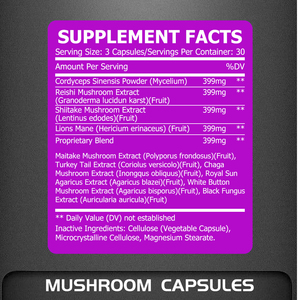 High Quality Mushroom Capsules with Boosts Energy Vitality Supports Wellness Vitality Nith 10 Mushroom Healthy Extracts - Product Image 2