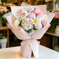 Bouquet de fleurs en peluche en gros, jouet en peluche pour enfants, poupée fleur éternelle pour la Saint-Valentin et la décoration intérieure