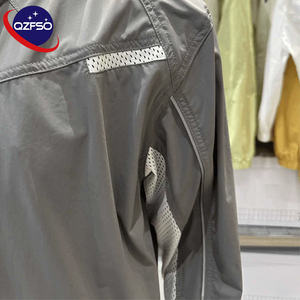 QZFSO Custom Streetwear <b>Lightweight</b> Mesh Zip up Windbreaker Breathable Quick-dry Polyester Sun Protection <b>Jacket</b> With Hood - Product Image 4