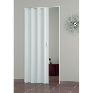 Porta Interna Pieghevole Moderna Bianca da 83cm per Bagno, Camera da Letto, Cucina, Hotel, Soggiorno, Villa, Scuola, Appartamento - MDF e Vetro - Product Image 2