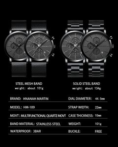 HM-109 Hannah Martin <span class=keywords><strong>น</strong></span>าฬิกาควอตซ์กัน<span class=keywords><strong>น</strong></span>้ำมีวั<span class=keywords><strong>น</strong></span>ที่สแต<span class=keywords><strong>น</strong></span>เลสนาฬิกาผู้ชายหรูหรา - Product Image 2