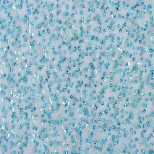 Tissu de dentelle autrichien haut de gamme brodé de sequins turquoise, 95% polyester, 5% élasthanne, pour mariage et fête, vendu au mètre - Product Image 3