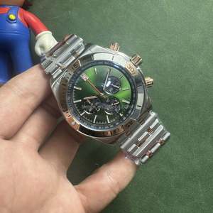 นาฬิกาข้อมือผู้ชายสีเขียวสุดหรู ระบบโครโนกราฟ ควอตซ์ ตัวเรือนเซรามิก ขอบเซรามิก สายสแตนเลสสตีล 316L เครื่องญี่ปุ่น VK สำหรับผู้ชาย - Product Image 3