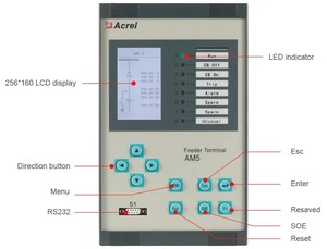 อุปกรณ์ควบคุมป้องกันไมโครคอมพิวเตอร์ 3 เฟส รุ่น Acrel AM5SE สำหรับสายไฟเข้าฟีดเดอร์ ป้องกันกระแสเกิน ป้องกันไฟรั่วลงดิน รองรับ RS485 และอีเธอร์เน็ต - Product Image 2