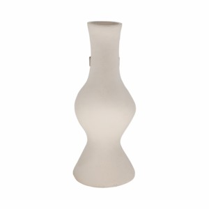 Vaso in ceramica moderno con accenti in legno per l'arredamento del soggiorno, elegante vaso per fiori da esporre in casa - Product Image 4