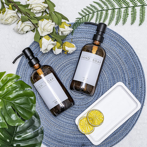 Etichette Personalizzate per Bottiglie Dispenser di Shampoo e Sapone in Vetro Ambrato da 16 oz - Product Image 6