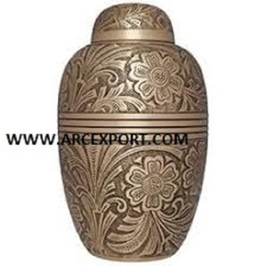 โกศตกแต่งสำหรับงานศพสีดำดีไซน์หรูหราทำจากทองเหลือง - Product Image 4