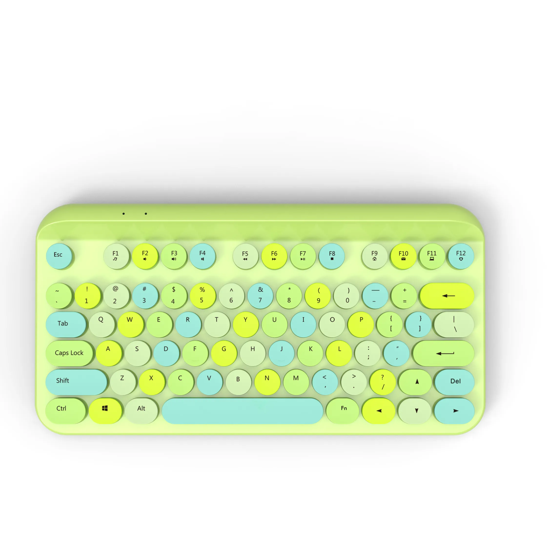 Low Price 2.4G Wireless Keyboard RetroTypewriter Colorful Round Key Office Computer Keyboard