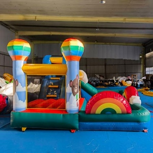 Château gonflable commercial arc-en-ciel avec toboggan et piscine à balles en PVC pour location de fêtes d'enfants - Product Image 2