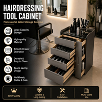 Chariot de Salon Multifonctionnel avec 4 Roulettes Silencieuses, Grand Espace de Rangement, Mobilier de Salon, Fournitures de Barbier, Services de Coiffure et Esthétique