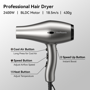 <span class=keywords><strong>Asciugacapelli</strong></span> Professionale FirePhoenix 2400W con Motore BLDC Senza Spazzole, Bassa Rumorosità 18.5m/s, Asciugatura Rapida in 5 Minuti, 400g per Casa e Salone - Product Image 2