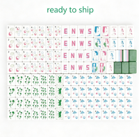 Funky Trade – Ensemble de Mahjong Vert en Acrylique Style Américain, pour la Maison et les Cadeaux, avec Jetons Pré-mélangés Style Poker pour 4 Joueurs
