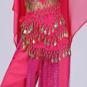 Q31054 Belly Dancer 120 coins 9 Colors Waist Chain Dance Hip Scarf Belt with Dangling Coins Belly Dance Hip Scarf
